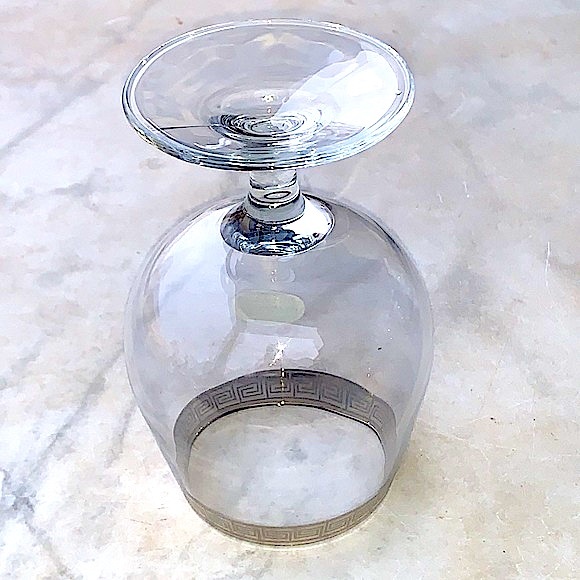 COLLECTION COGNAC GLASSES WITH GREEK SILVER RIM NIB 22 OZ SET OF 4 - Picture 6 of 9